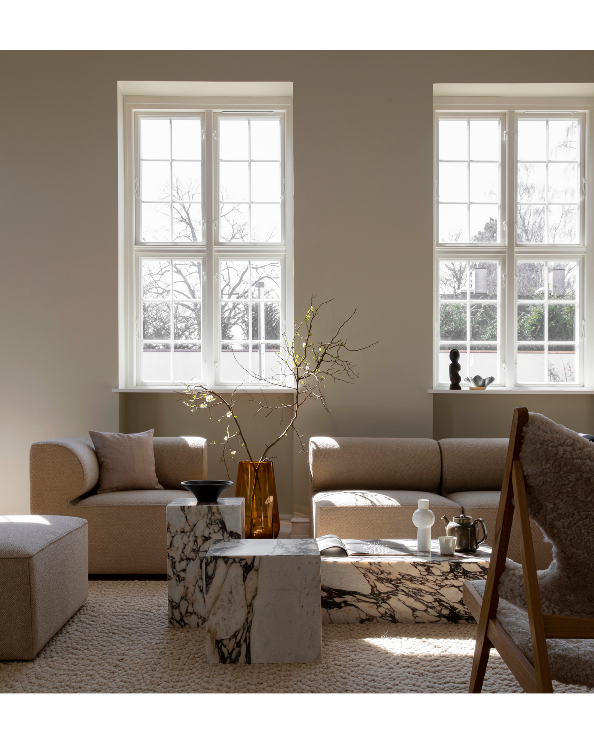 eave modular sofa 2 seater configuration 1 - audo bouclé 02