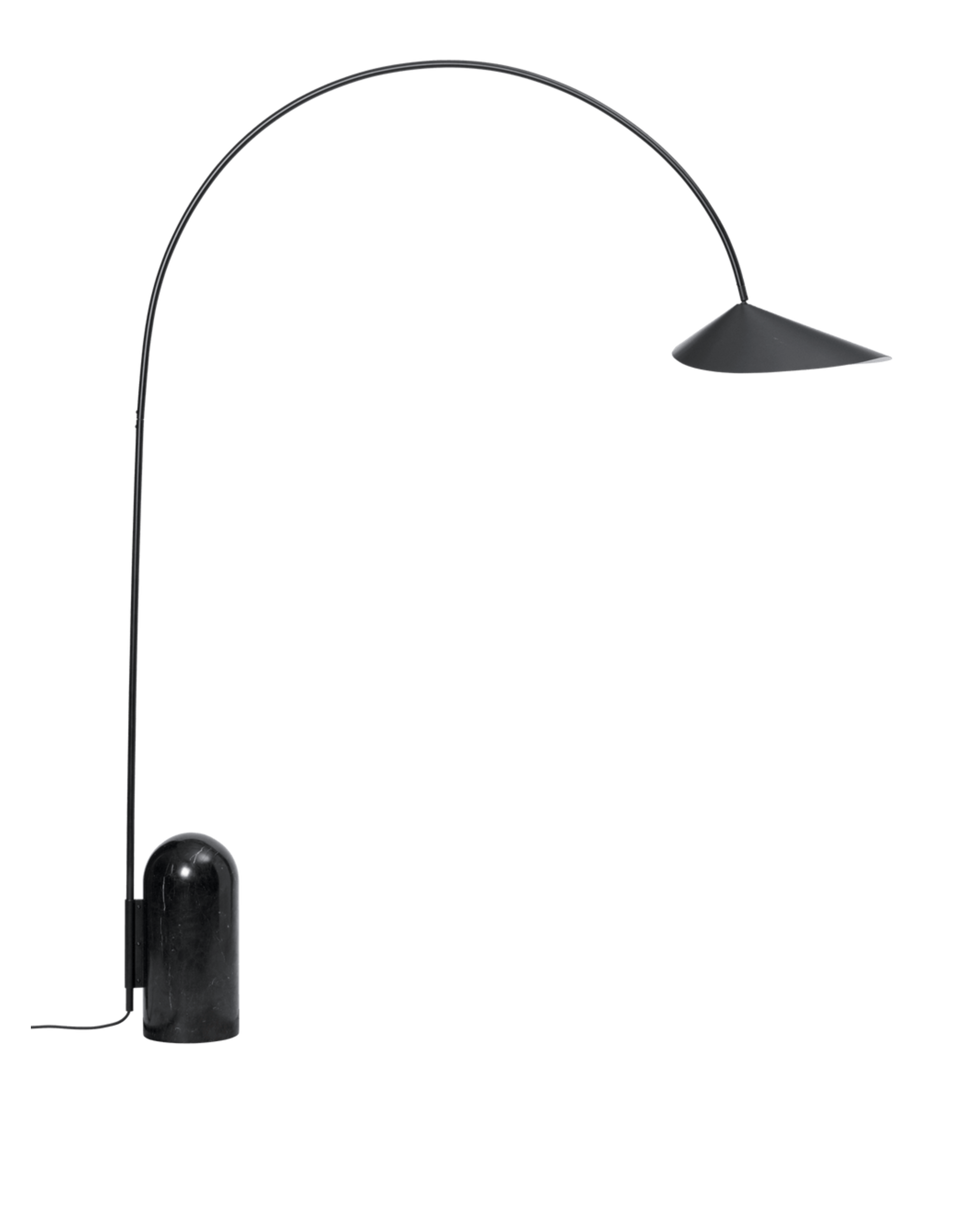 arum arched floor lamp - black