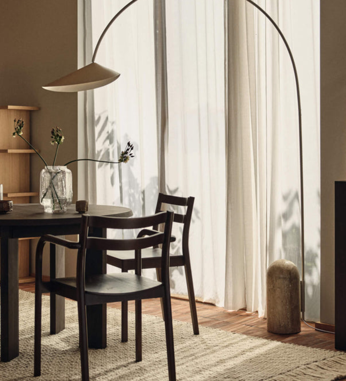 arum arched floor lamp - cashmere