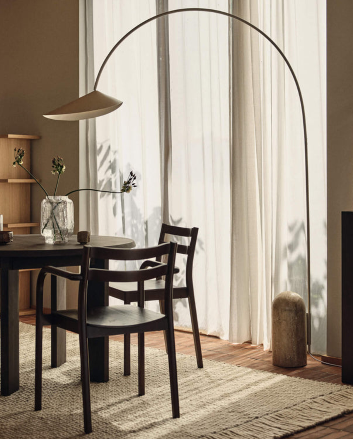arum arched floor lamp - cashmere
