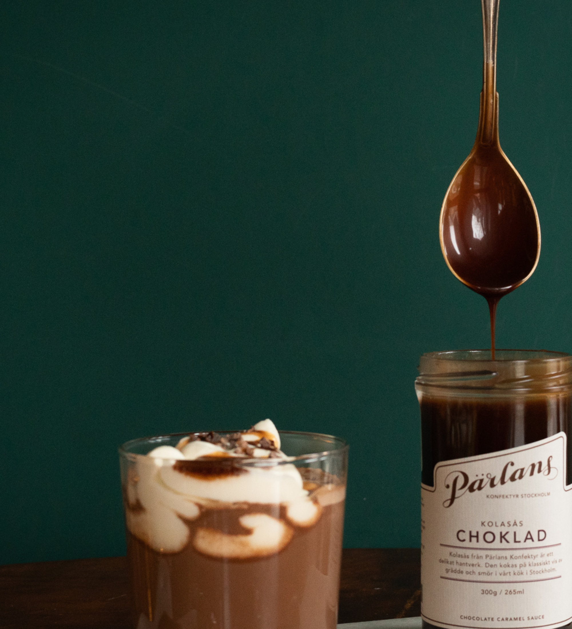 caramel sauce - chocolate glass jar