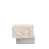 temple coffeetable - chrome limestone low