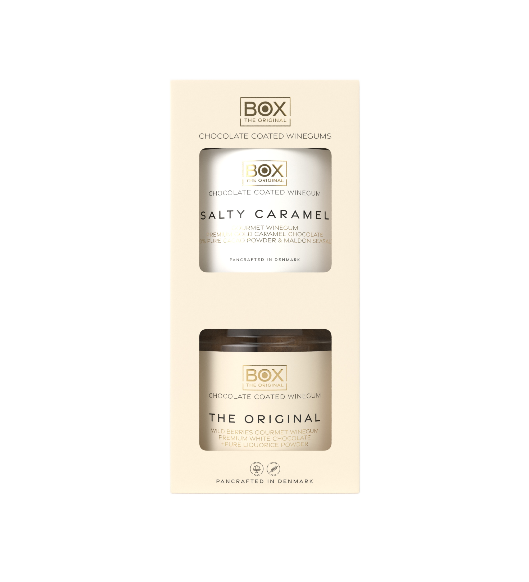 chocolate coated winegums - salty caramel & the original gift box duo