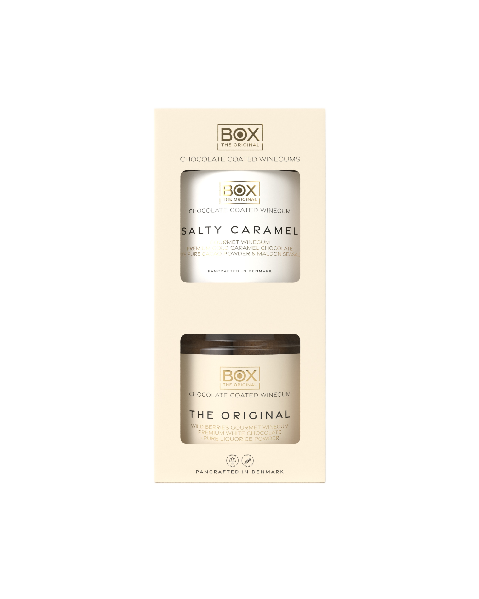 chocolate coated winegums - salty caramel & the original gift box duo