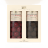 chocolate coated winegums -  crunchy raspberry & crunchy cacao gift box large duo