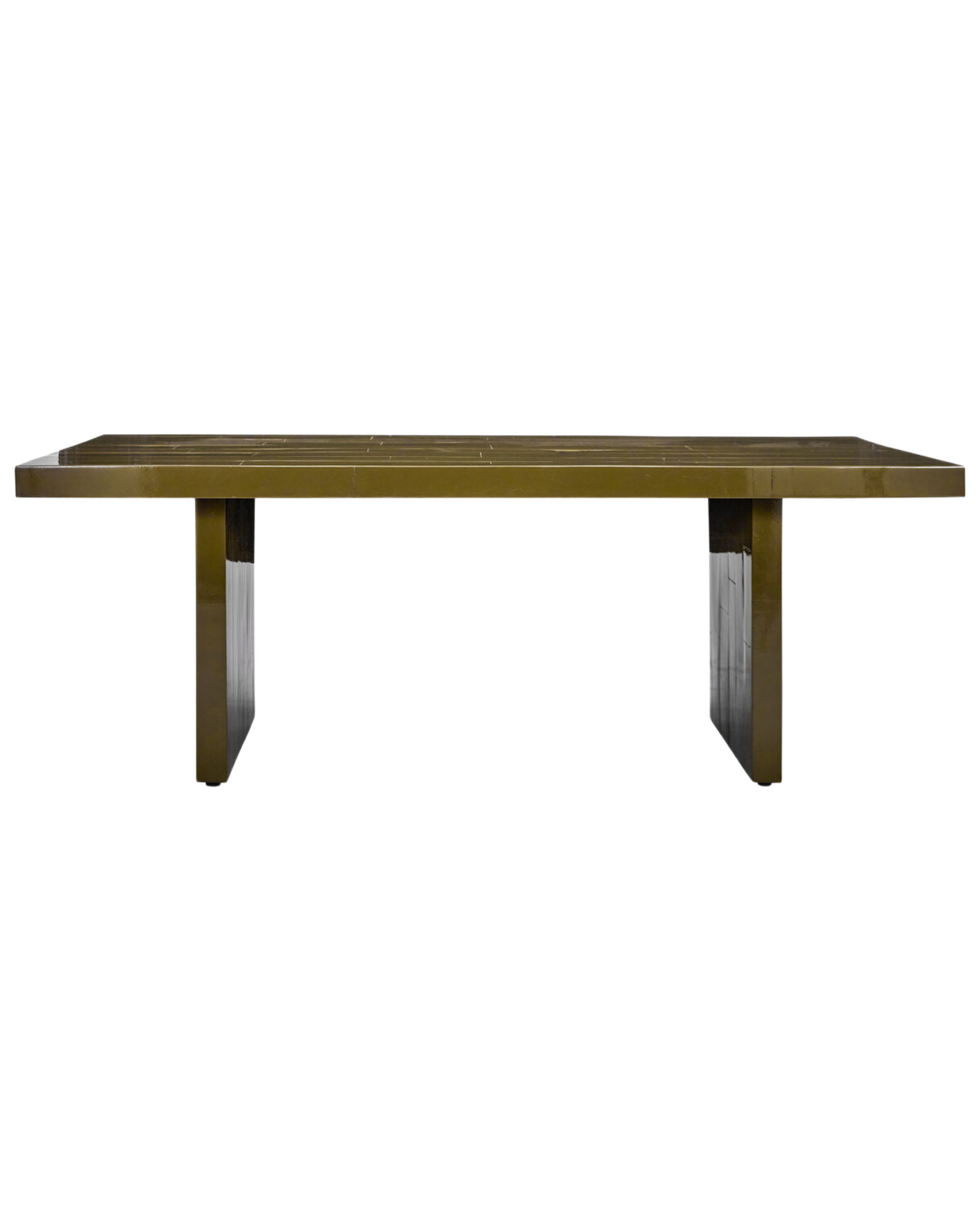 brick dining table - green