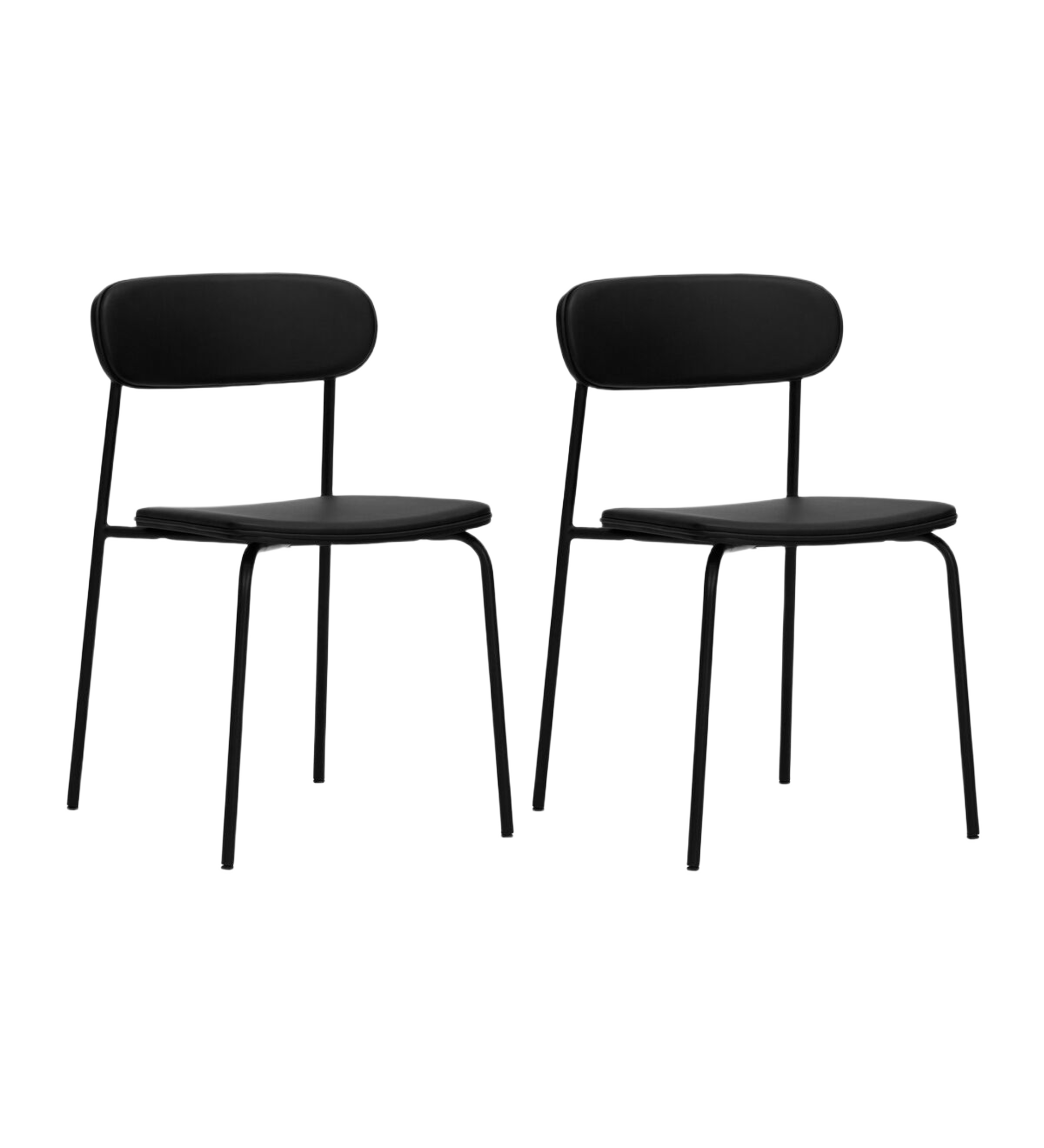 pova dining chair set of 2 - black