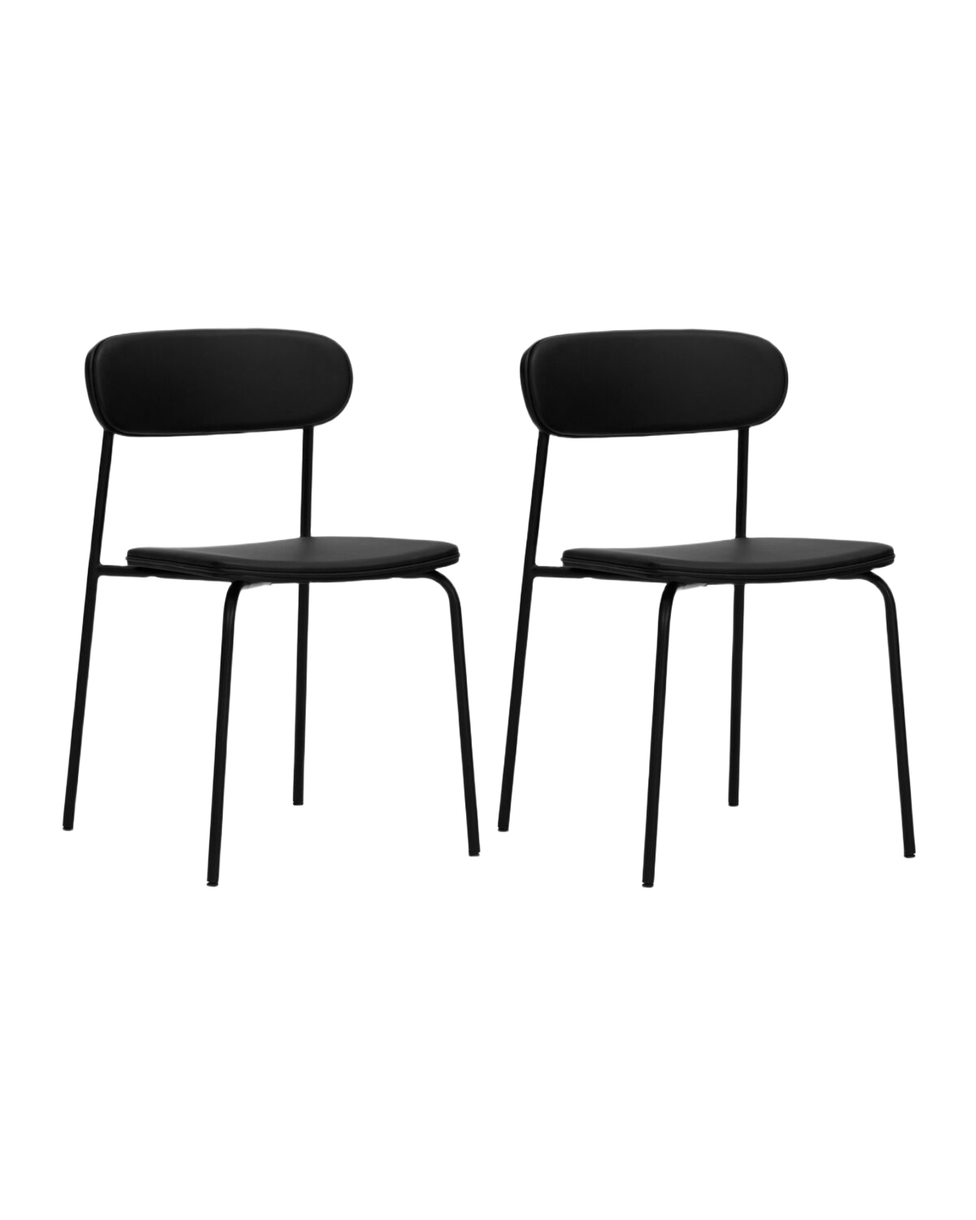 pova dining chair set of 2 - black