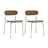 pova dining chair set of 2 - chrome khaki