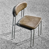 pova dining chair set of 2 - chrome khaki