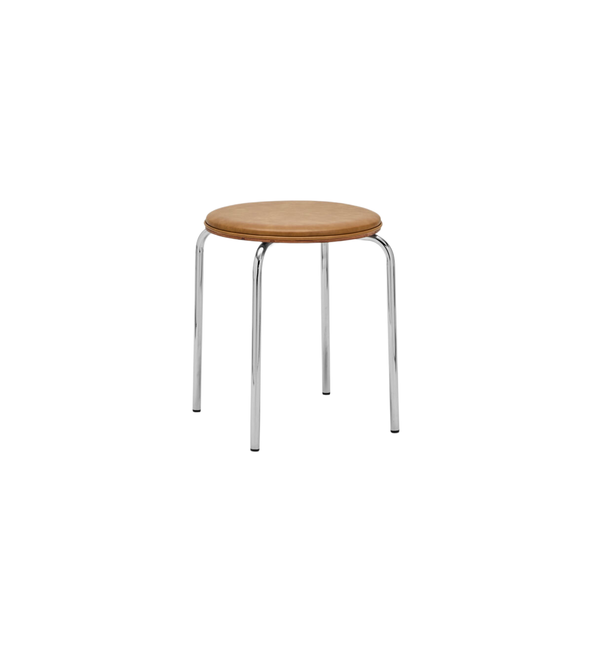 comma stool - chrome cognac