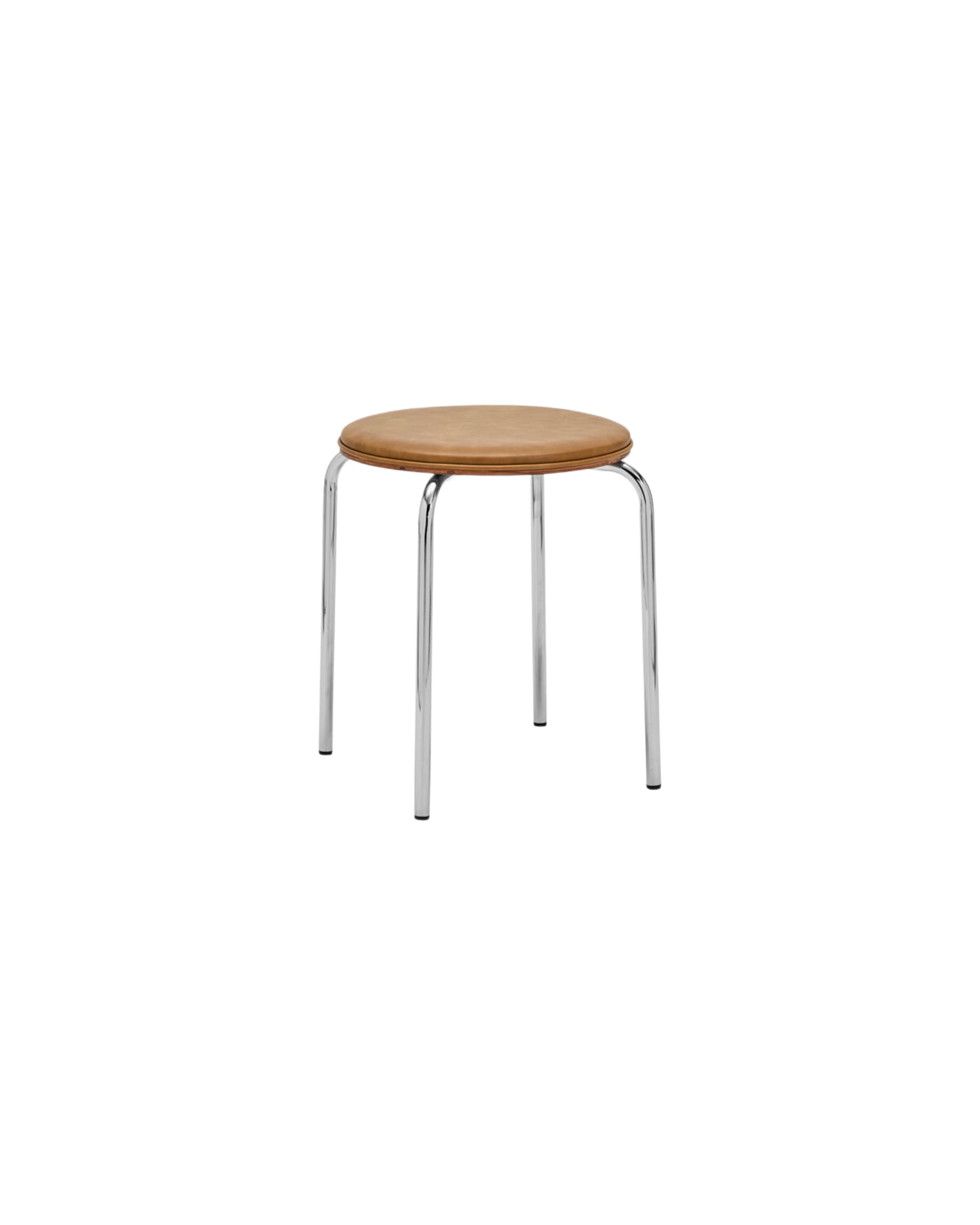 comma stool - chrome cognac