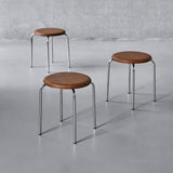 comma stool - chrome cognac