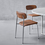 pova dining chair set of 2 - chrome cognac