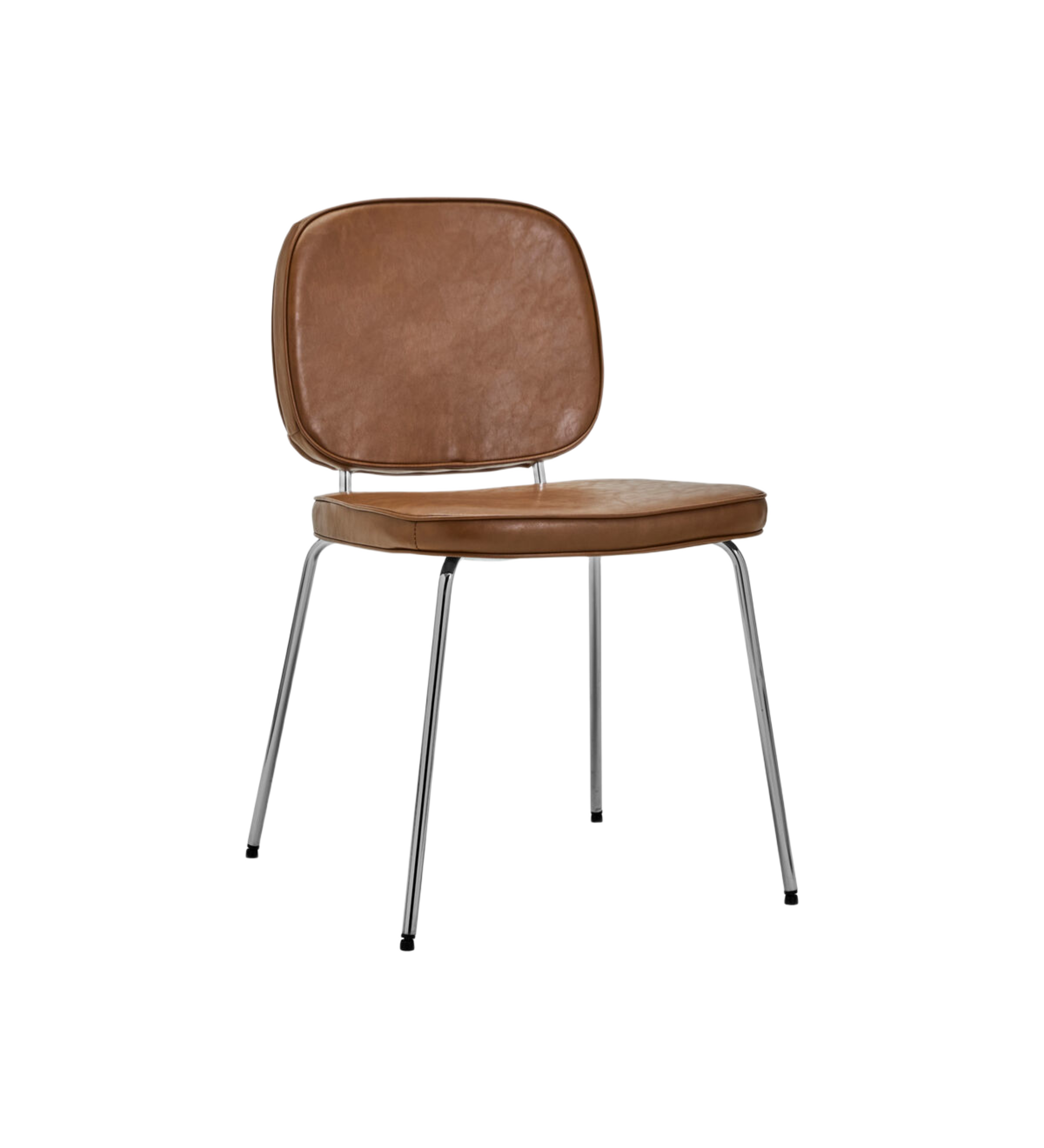 carma dining chair - chrome cognac