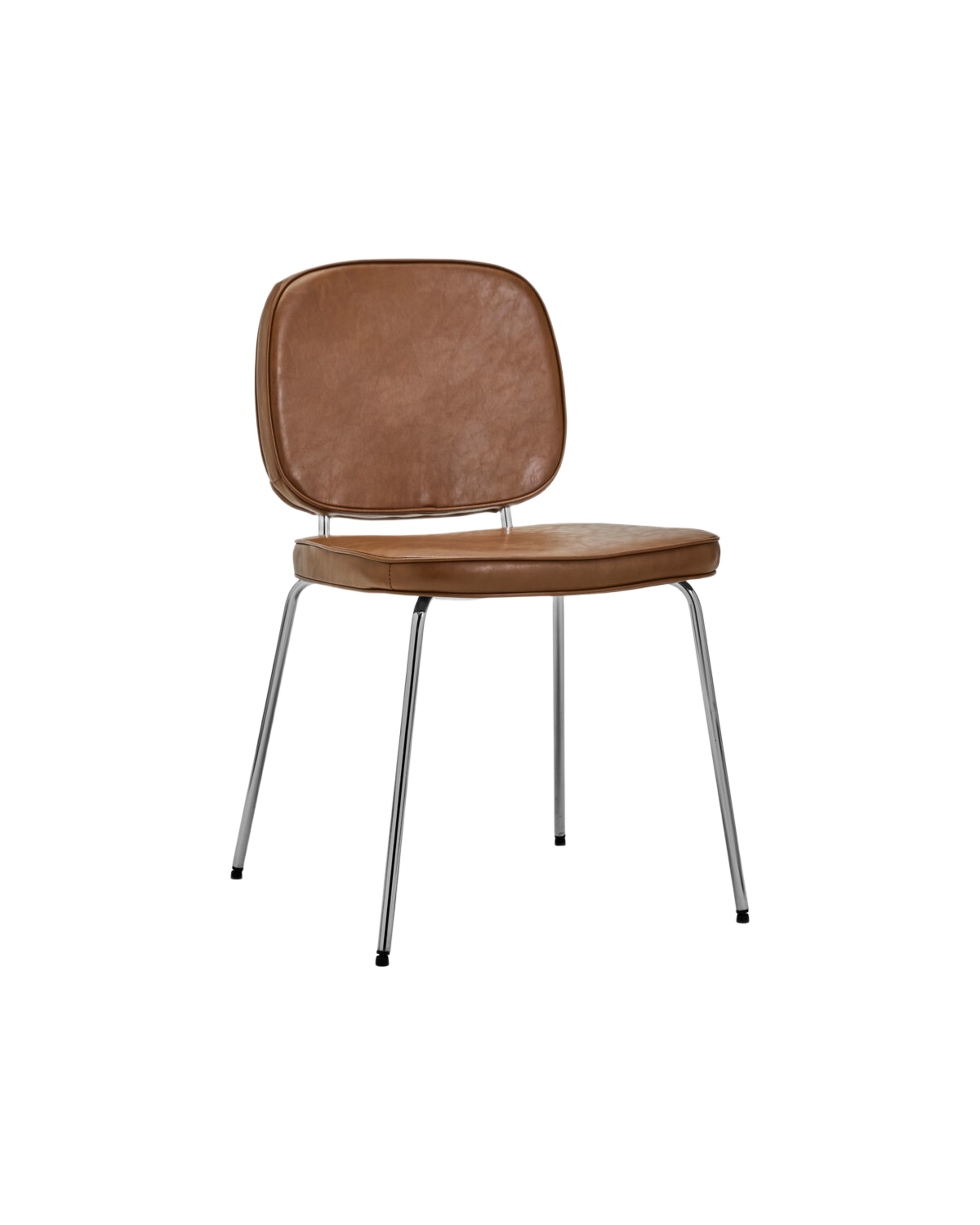 carma dining chair - chrome cognac