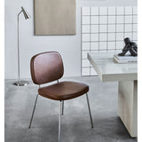 carma dining chair - chrome cognac