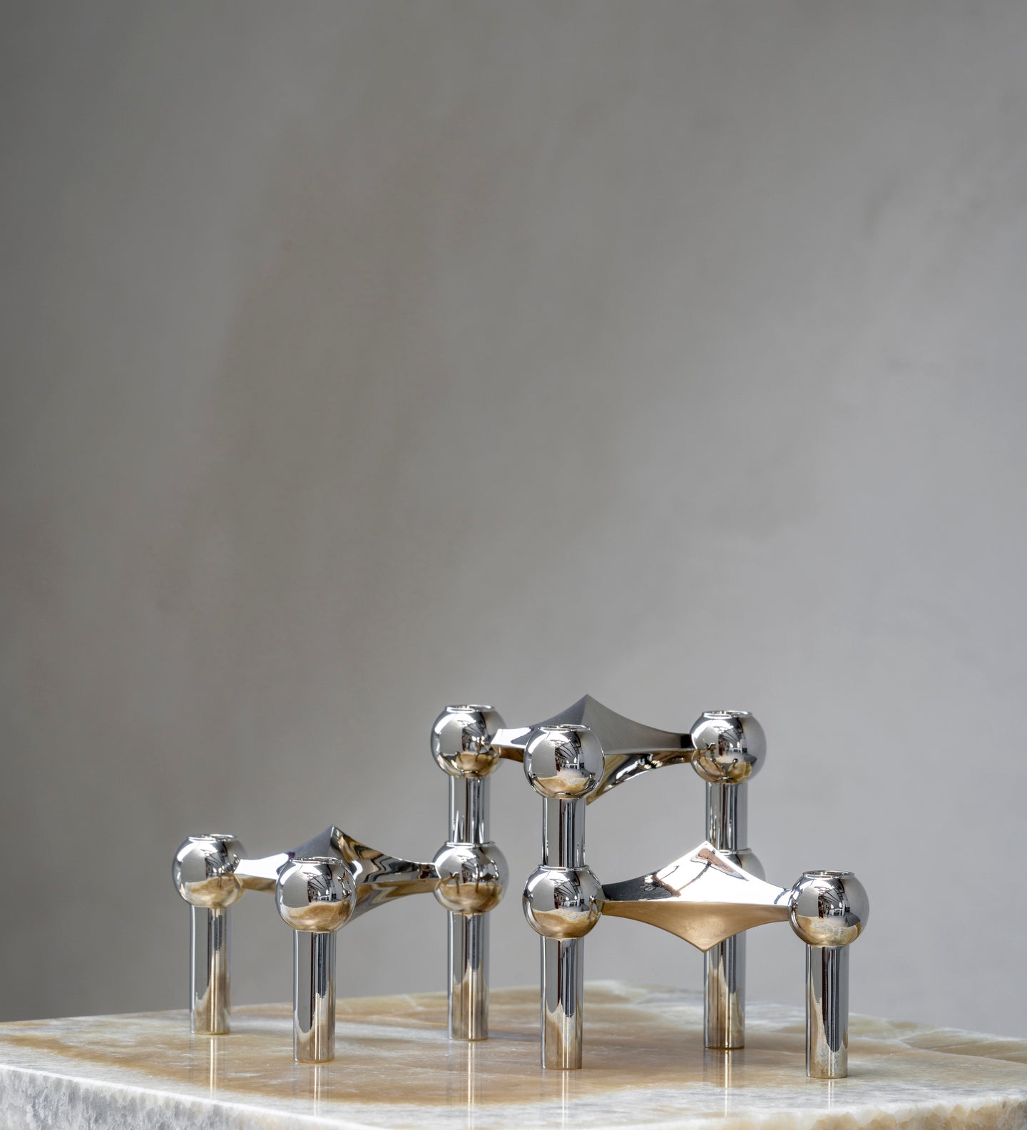 nagel-candle-holder-3er-chrome