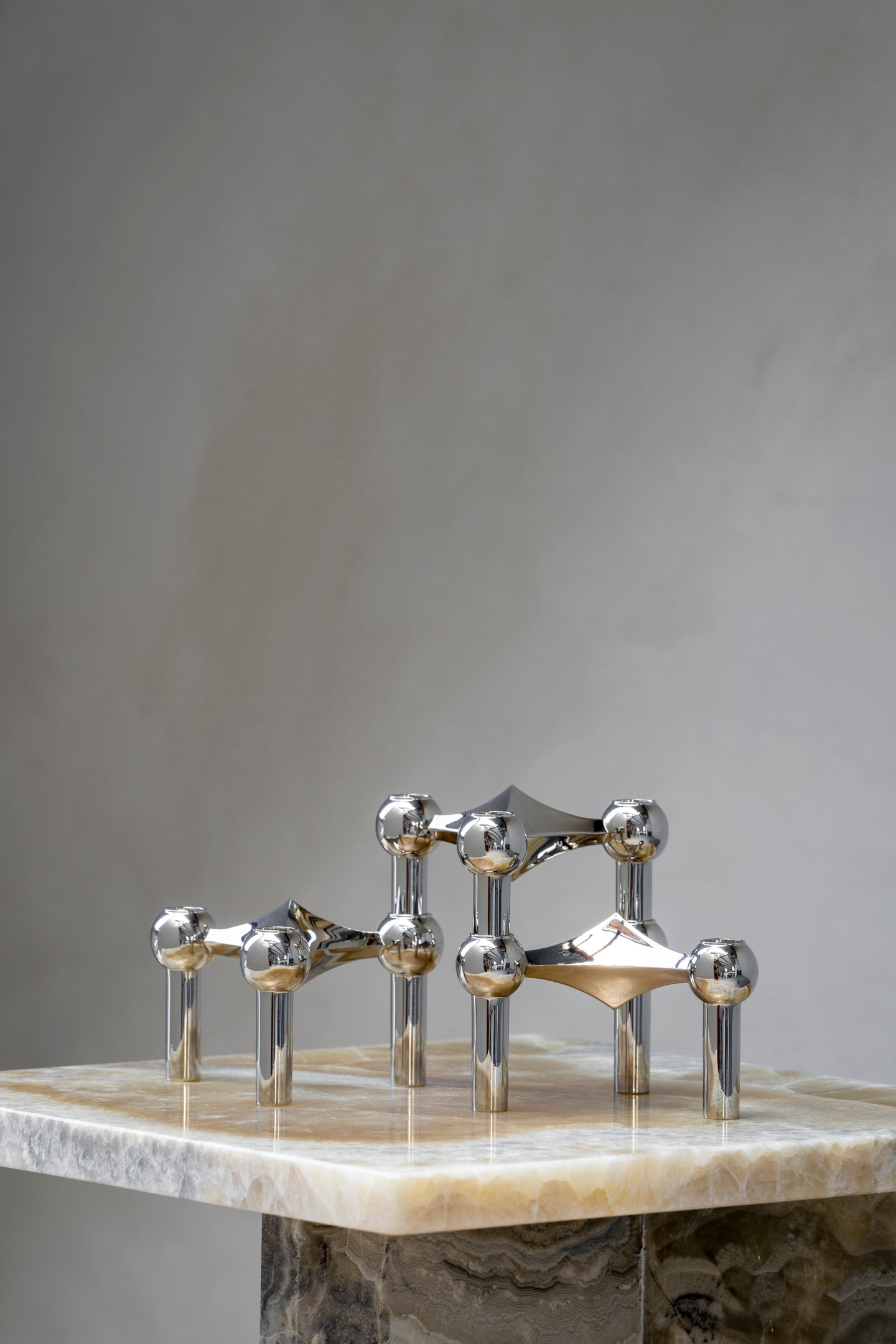 nagel-candle-holder-3er-chrome
