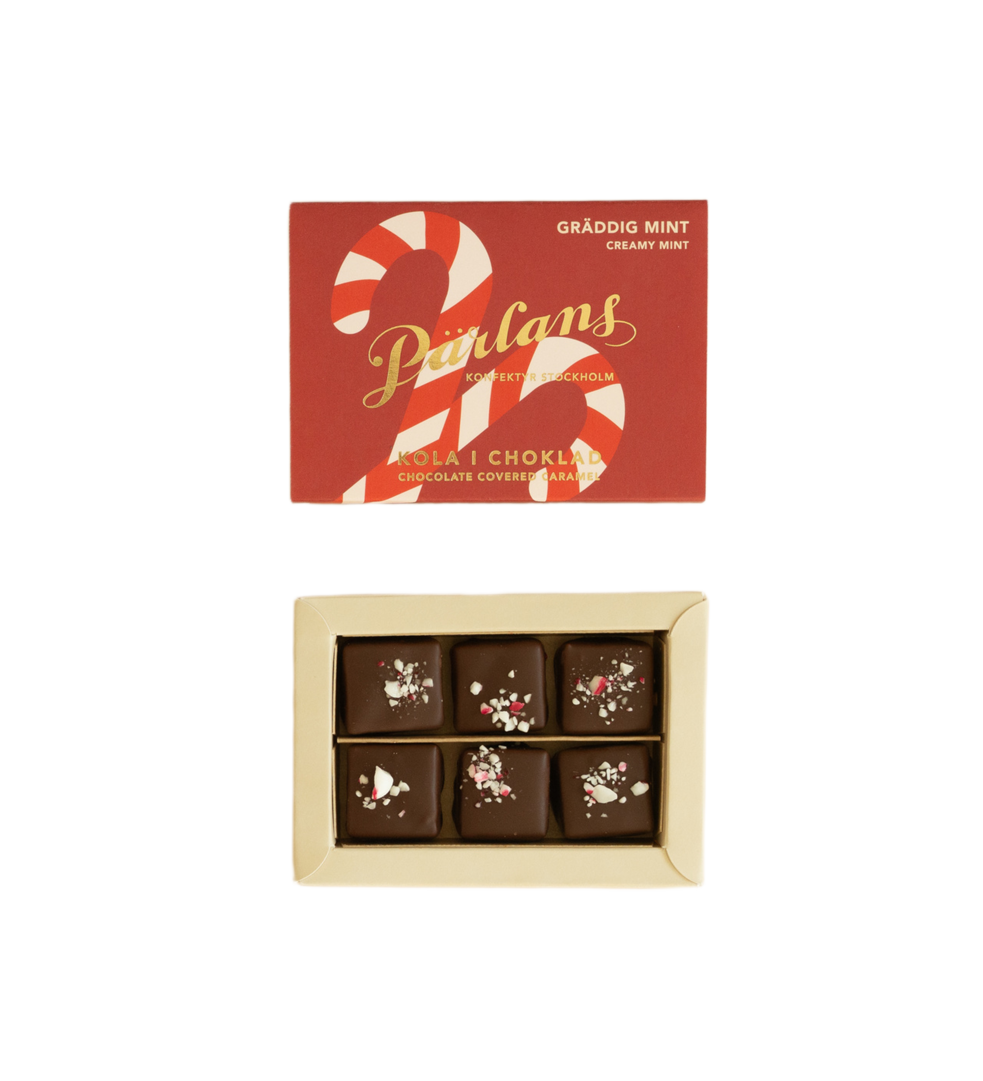 chocolate covered caramel - creamy mint 6 pieces