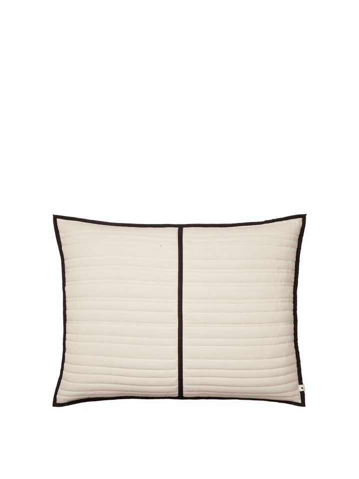 vari quilted cushion - natural dark chocolate