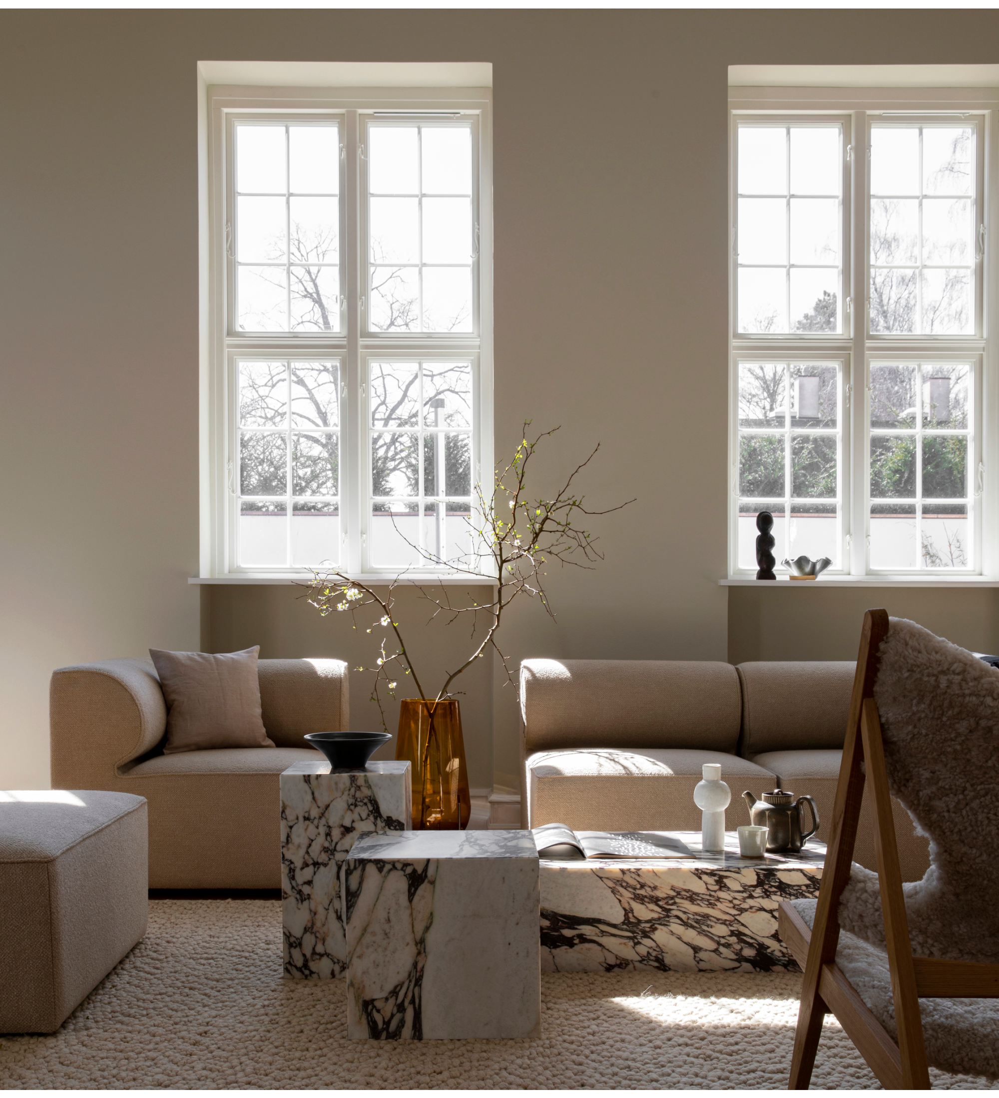 eave modular sofa pouf - audo bouclé 02