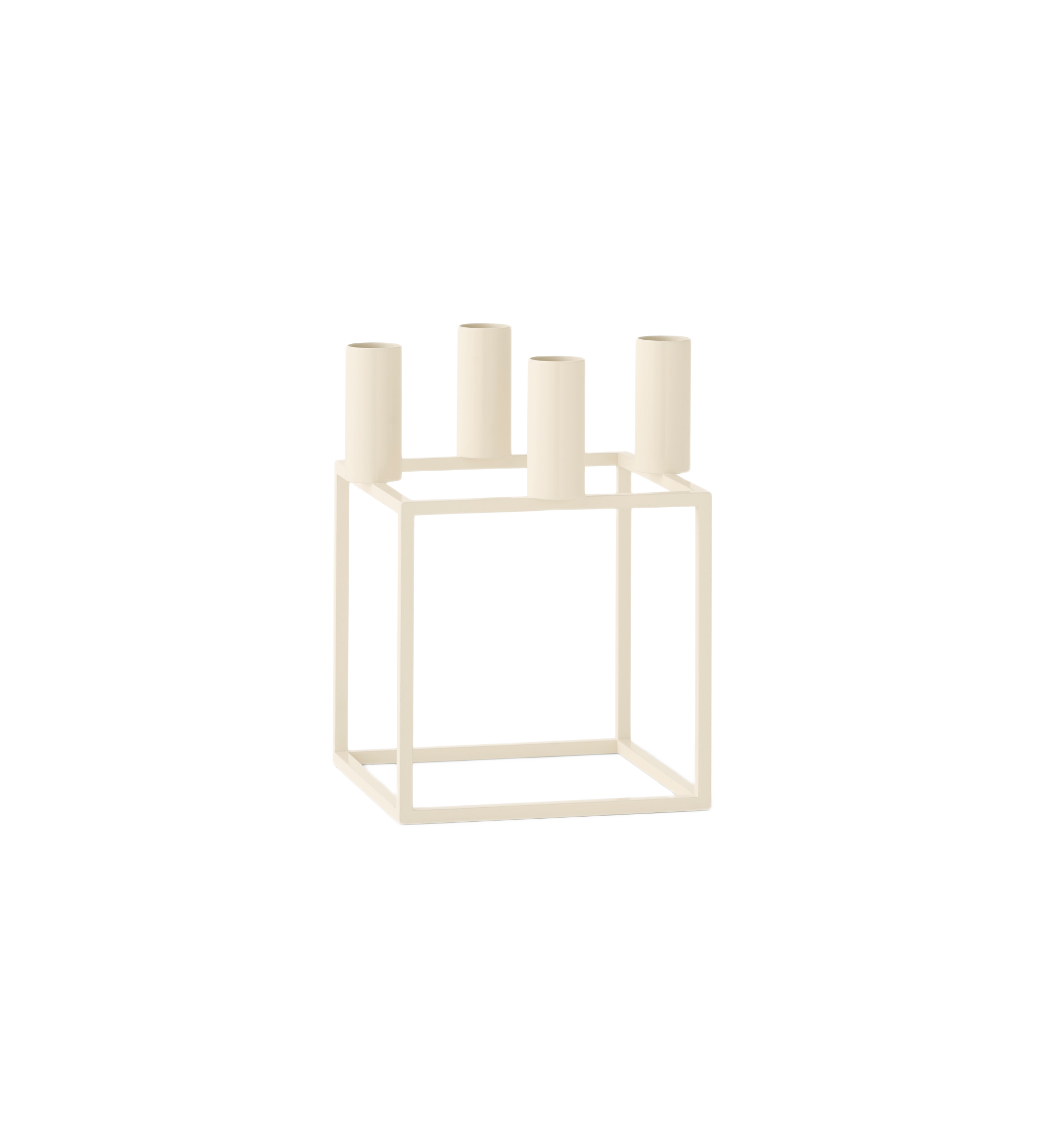 kubus 4 candle holder - ivory plated