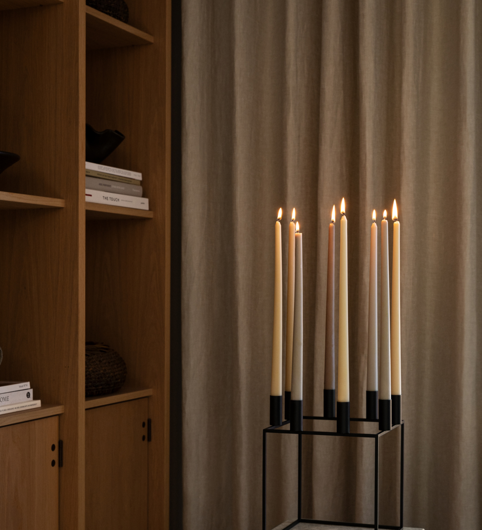 kubus 8 candle holder - white