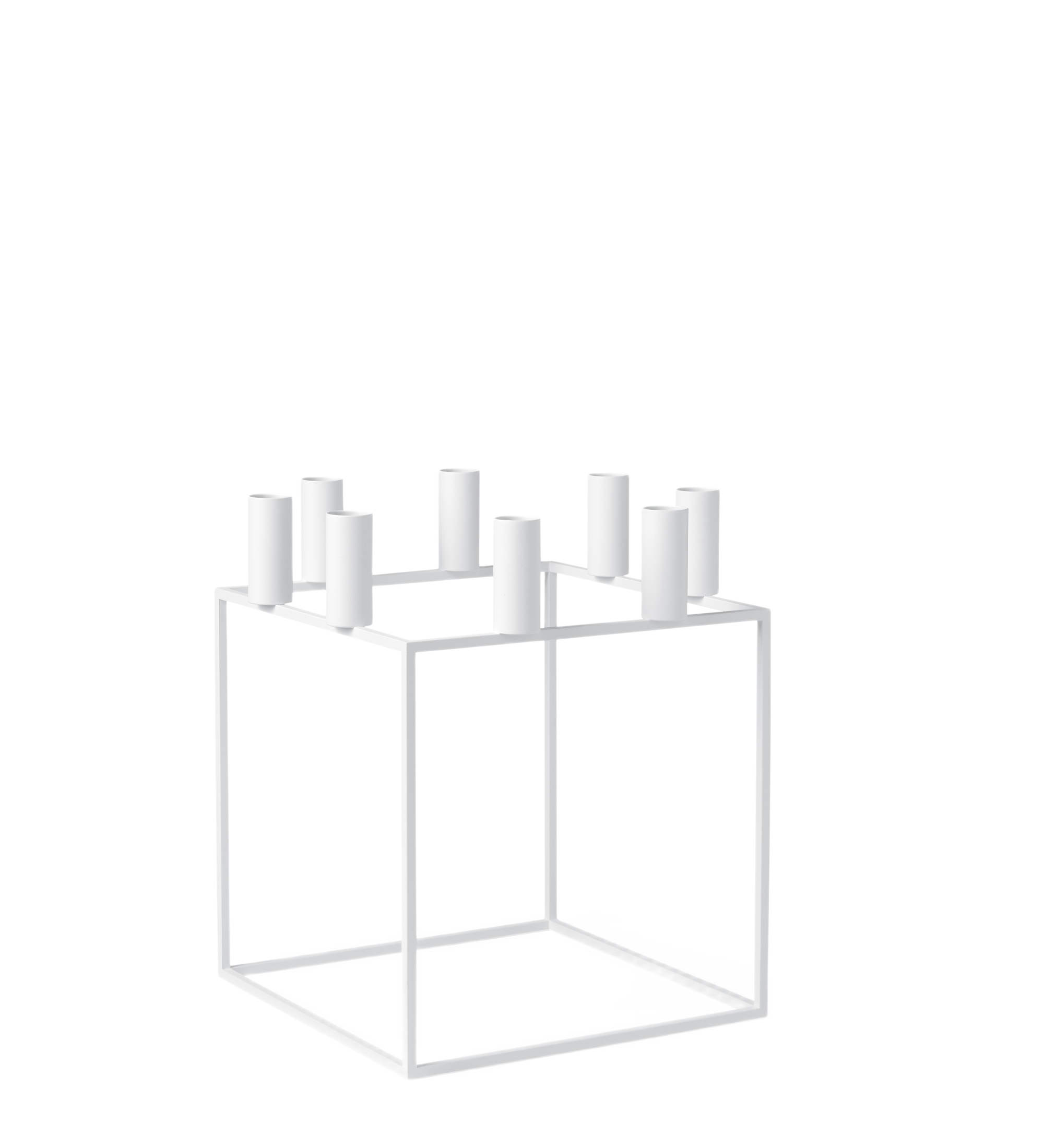 kubus 8 candle holder - white