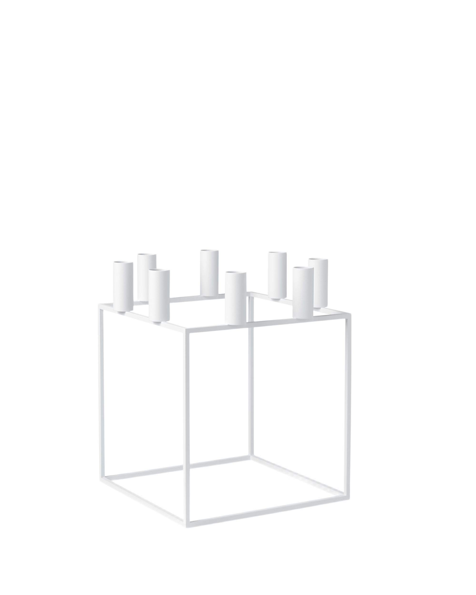 kubus 8 candle holder - white