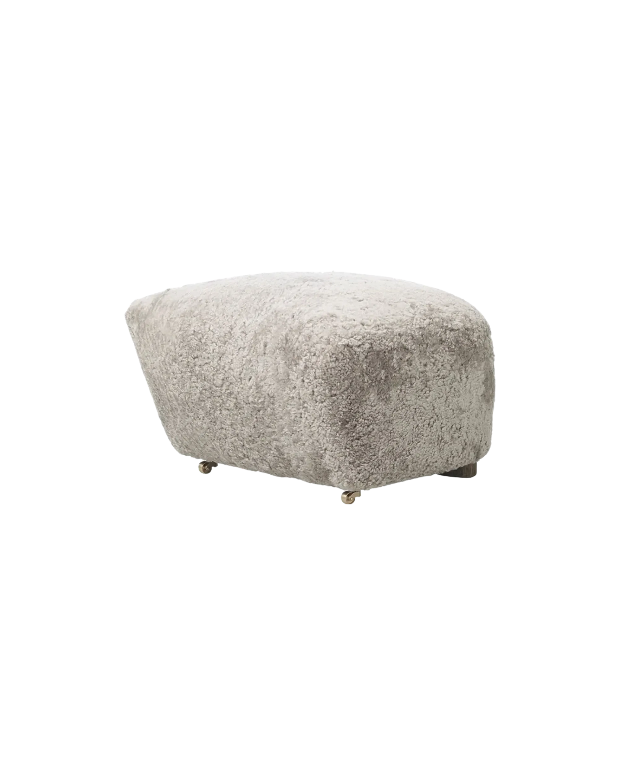the tired man ottoman - sheepskin green tea