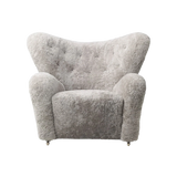 the tired man lounge chair - sheepskin green tea