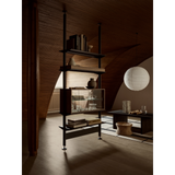 pira - floor ceiling mounted configuration 06 black grey/walnut 250x260cm