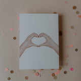 aquarellkarte - hearts hands