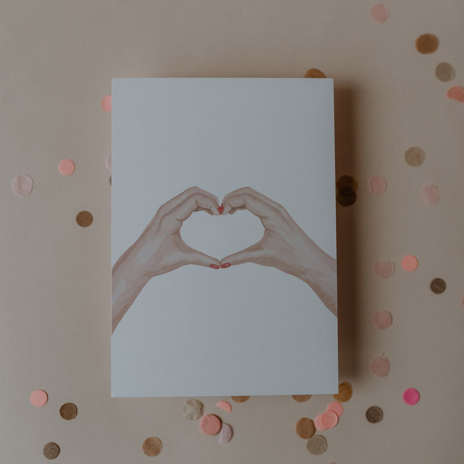 aquarellkarte - hearts hands