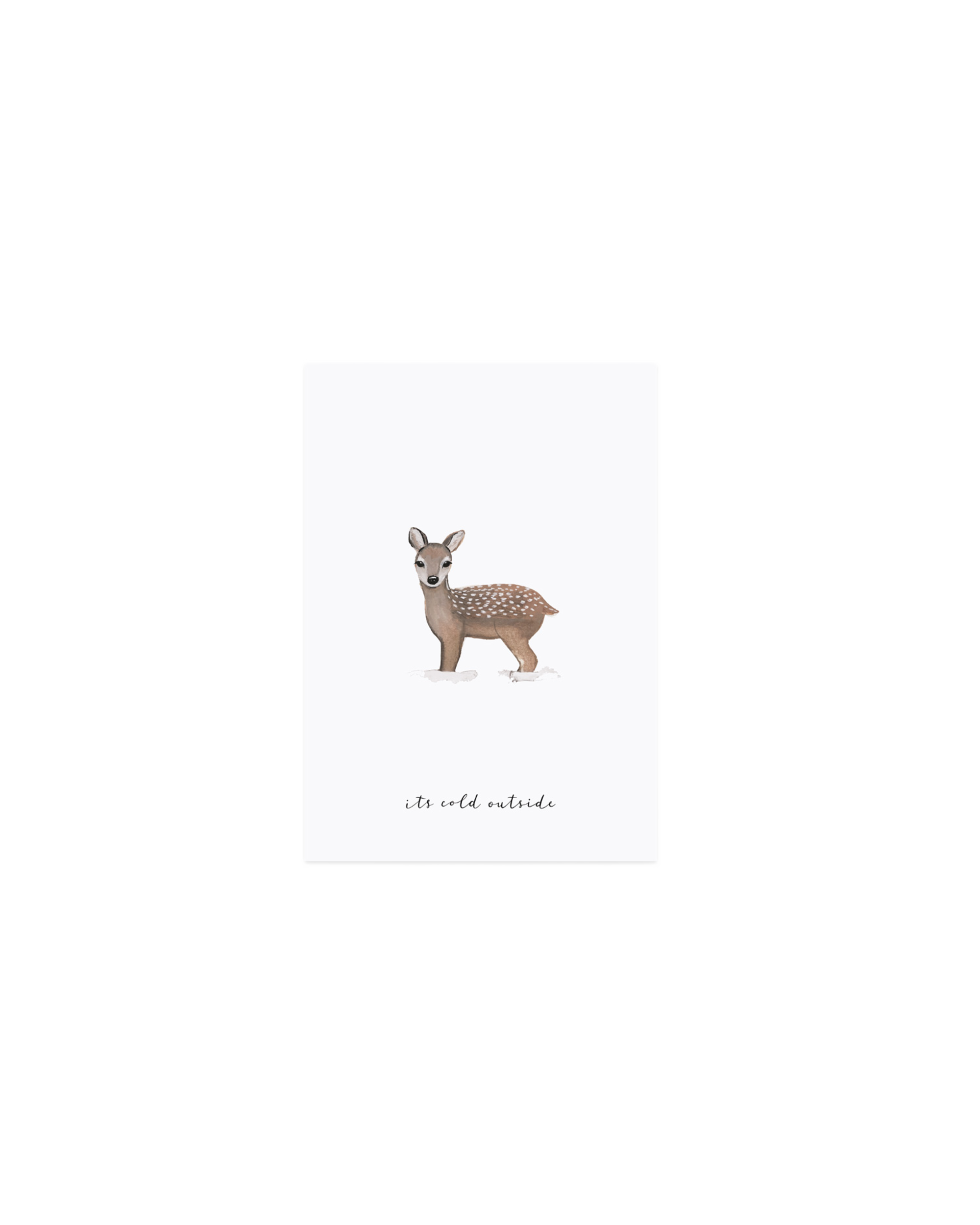 watercolour card - deer