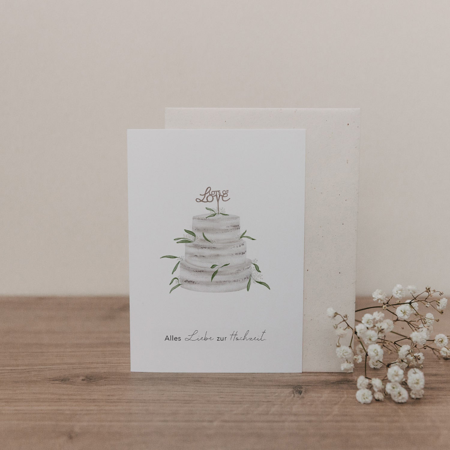 klappkarte - hochzeitstorte