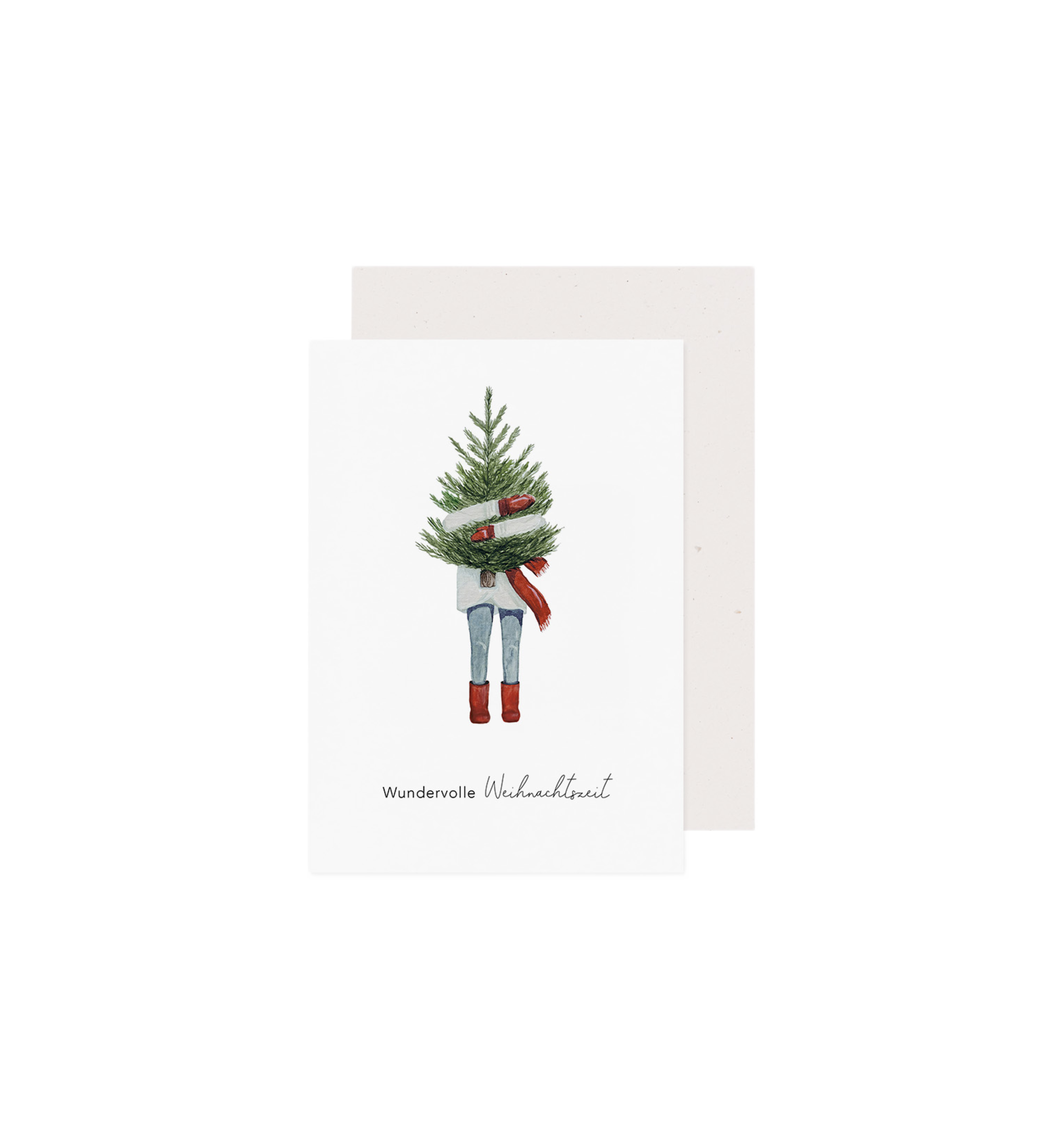 folded card - christmas girl