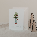 folded card - christmas girl