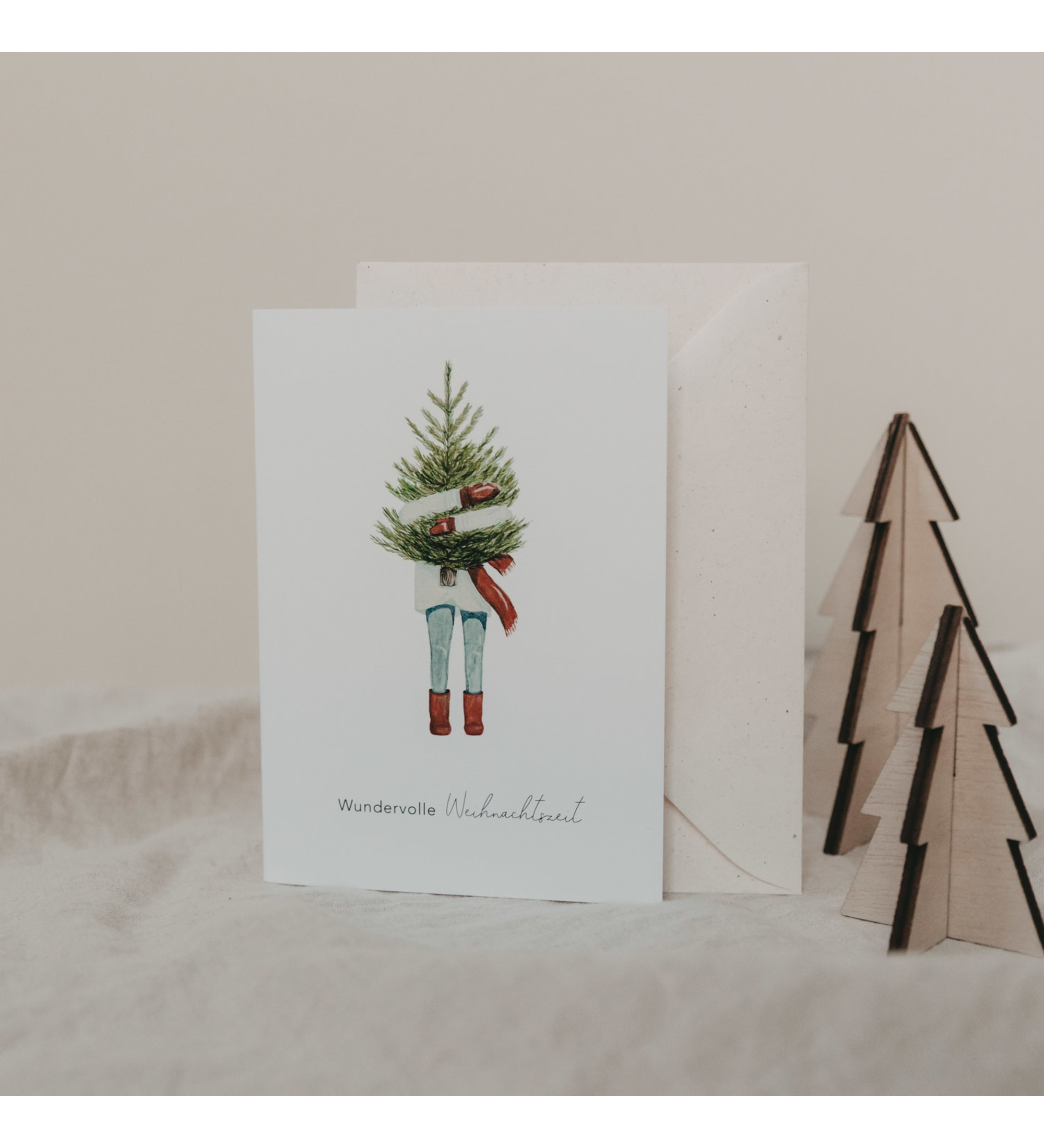 folded card - christmas girl