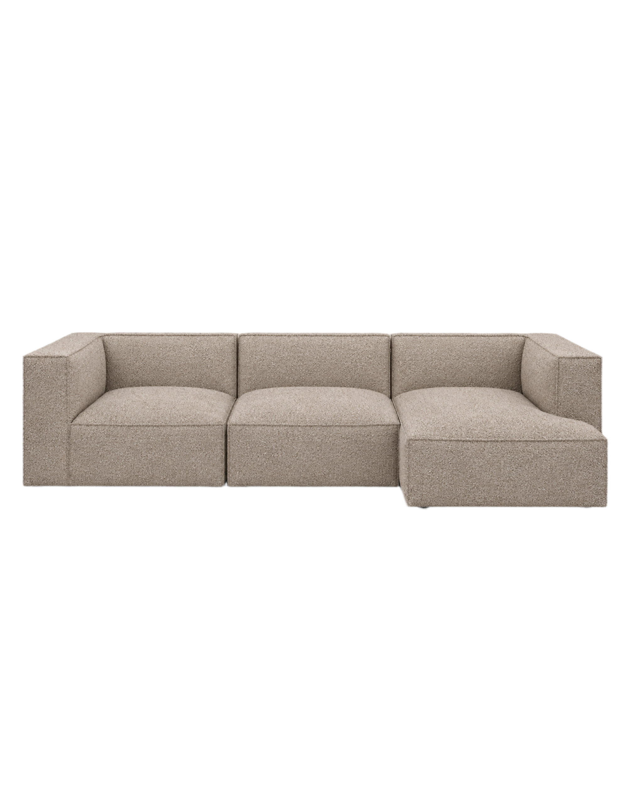 catena sofa 3 seater chaise longue right small - soft bouclé