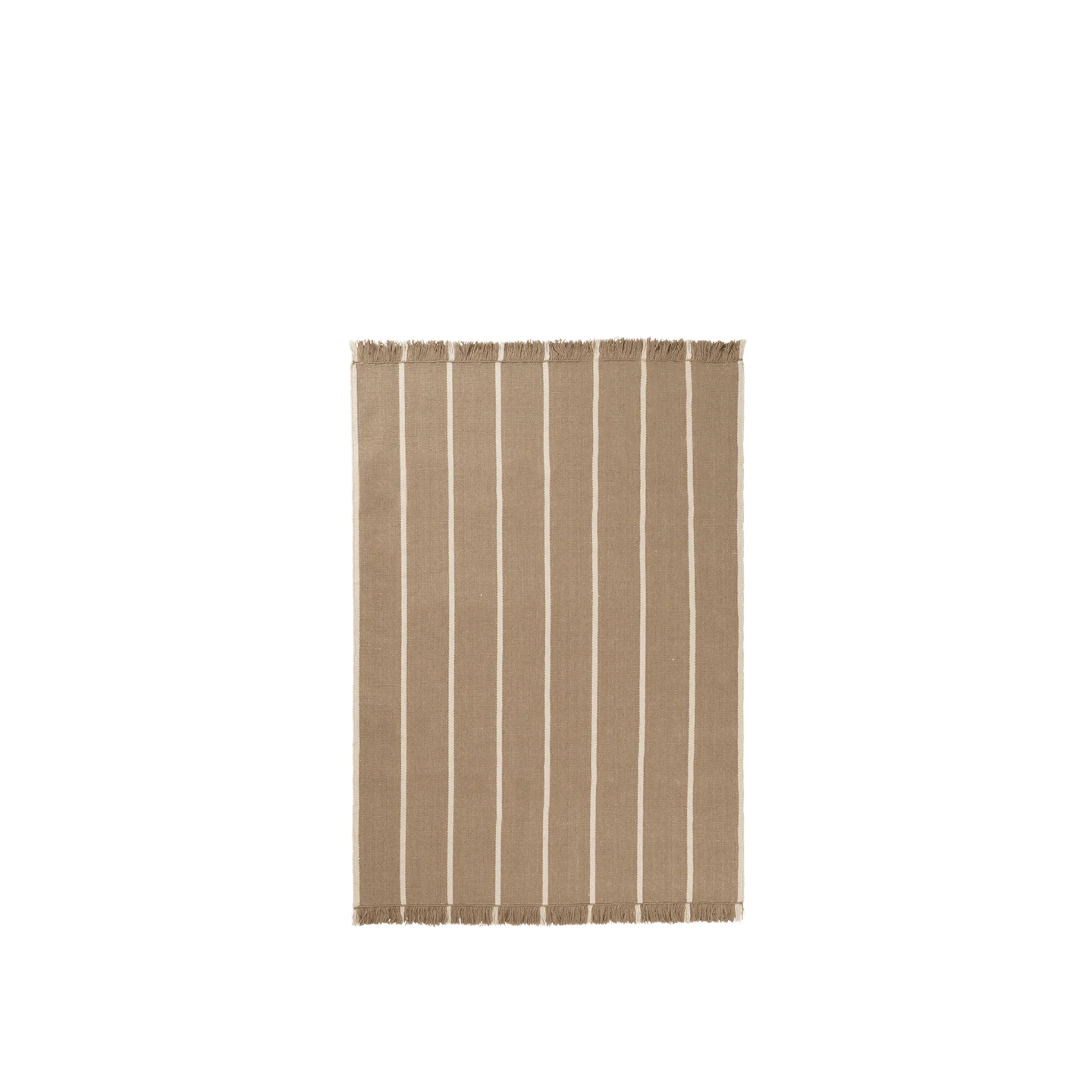 calm kelim - rug dark sand / off-white