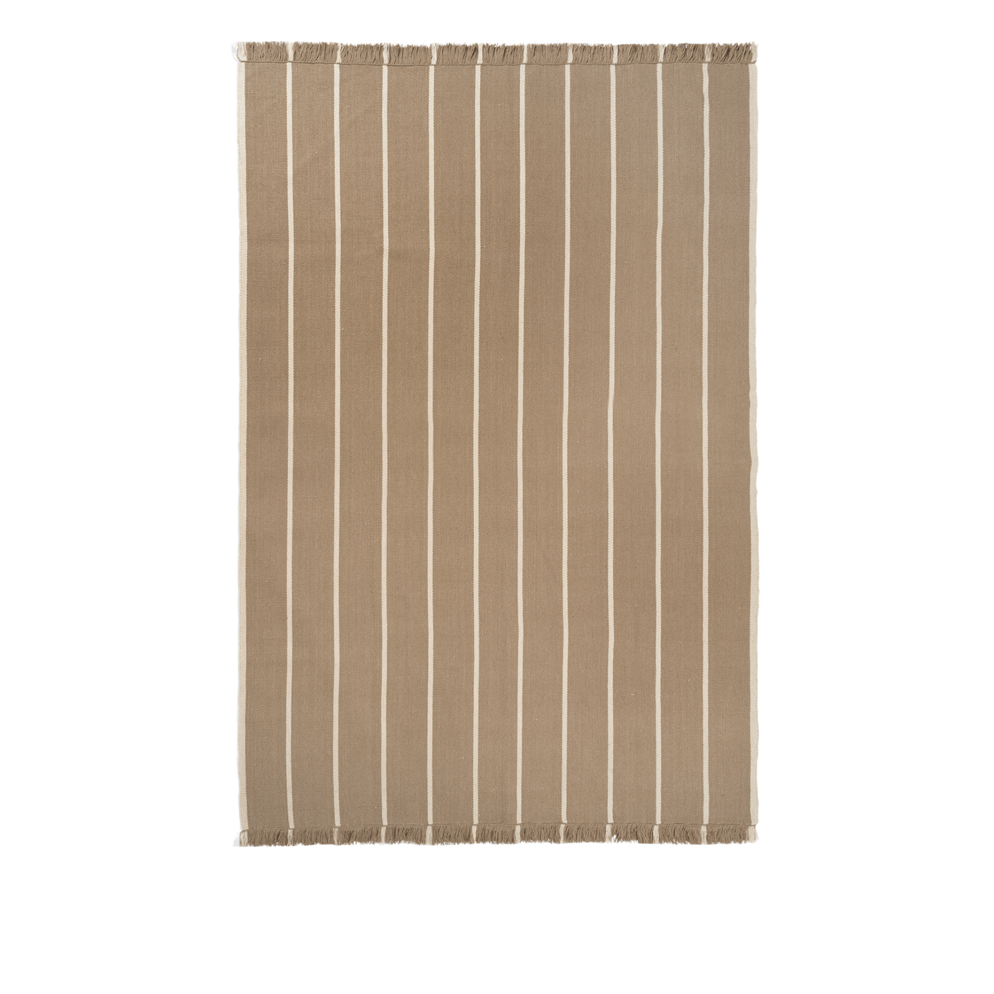 calm kelim - rug dark sand / off-white