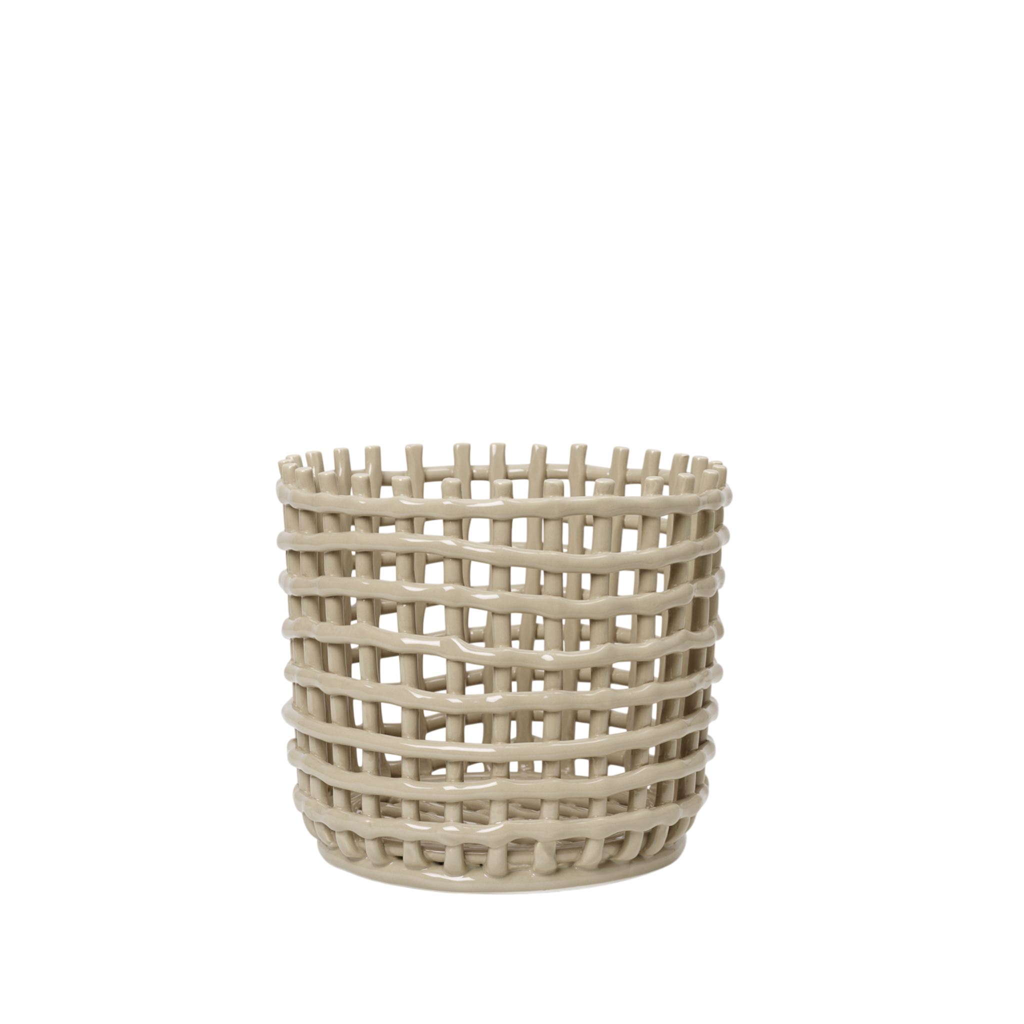 ceramic basket - cashmere