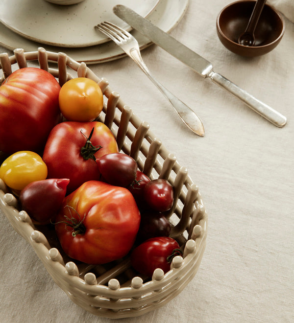 ceramic basket oval