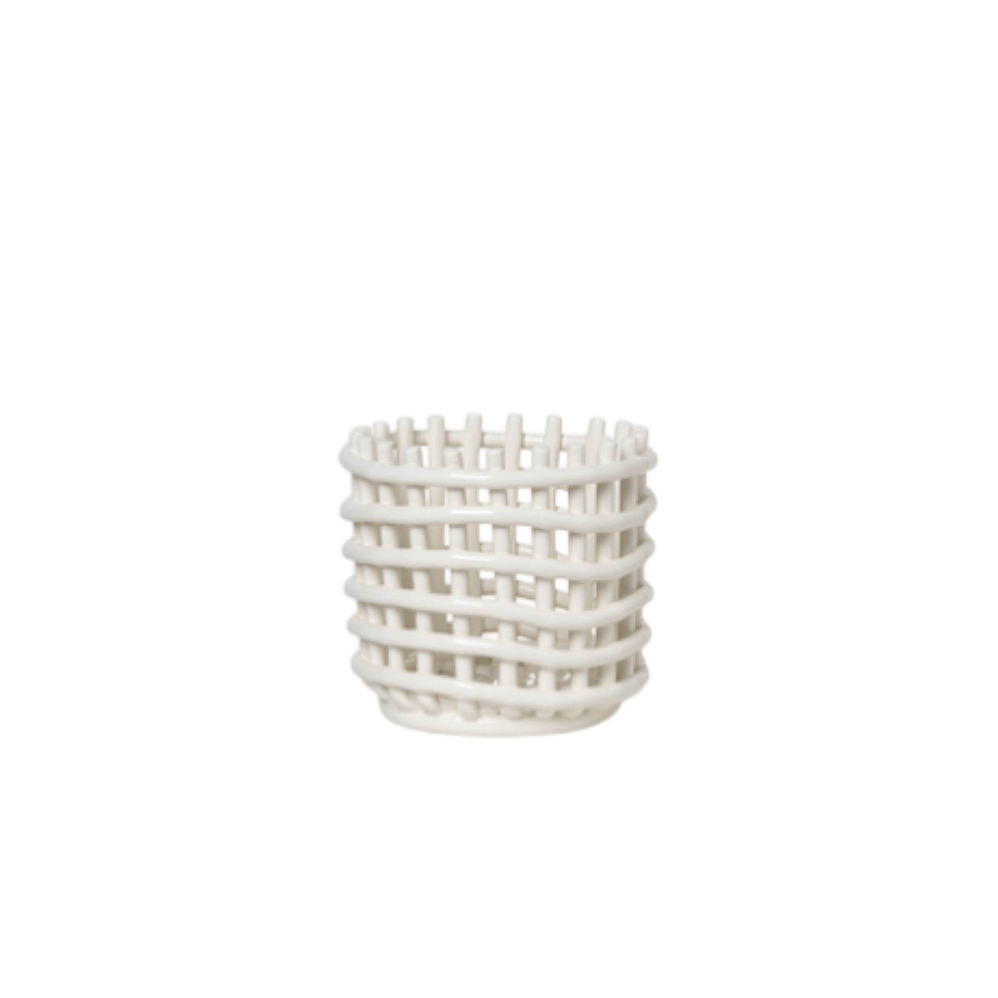 ceramic basket - off white