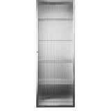 haze wall cabinet tall - brushed stainless steel / reeded glass