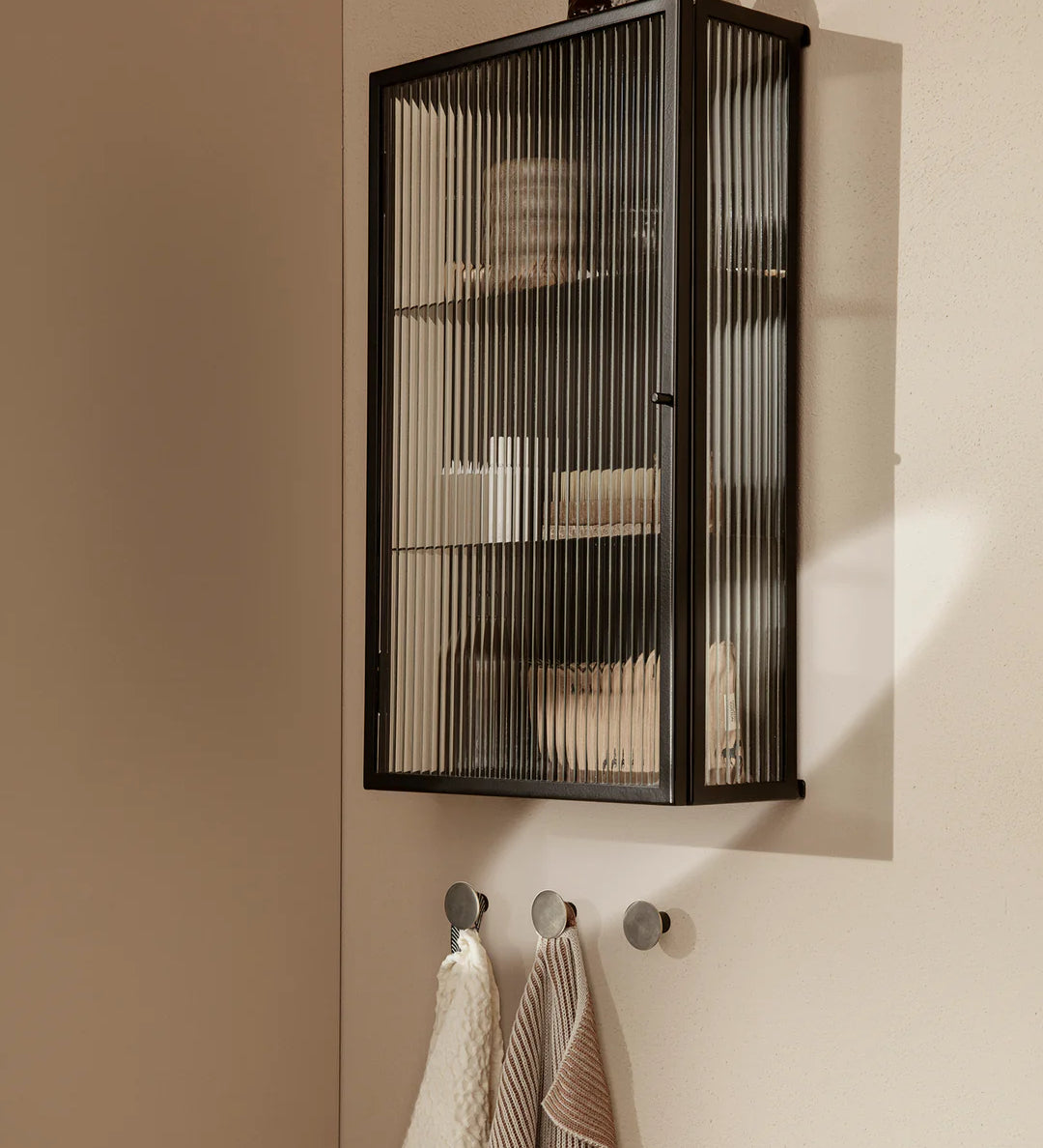 haze wall cabinet - reeded glass