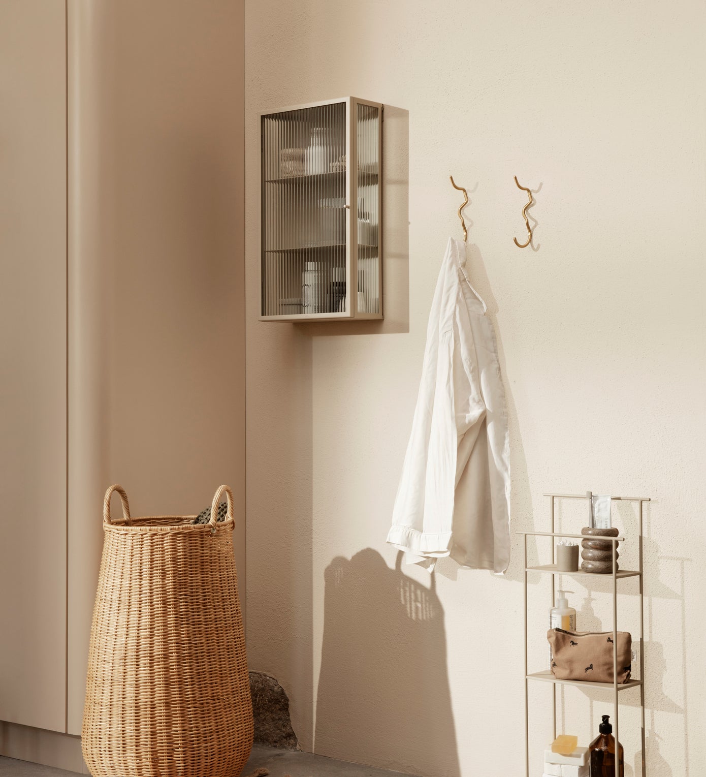 haze wall cabinet - reeded glass