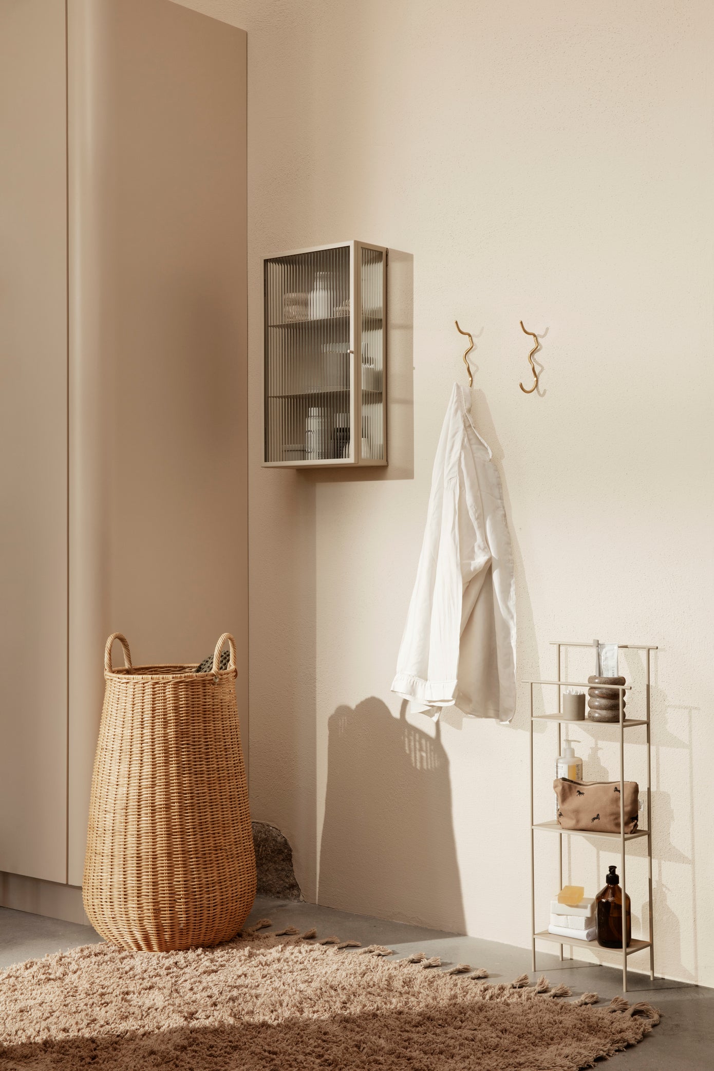 haze wall cabinet - reeded glass